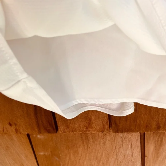 CeCe Women's Drop Shoulder Wide Neck Ruched Blouse Color: New Ivory Size XS - Picture 12 of 16